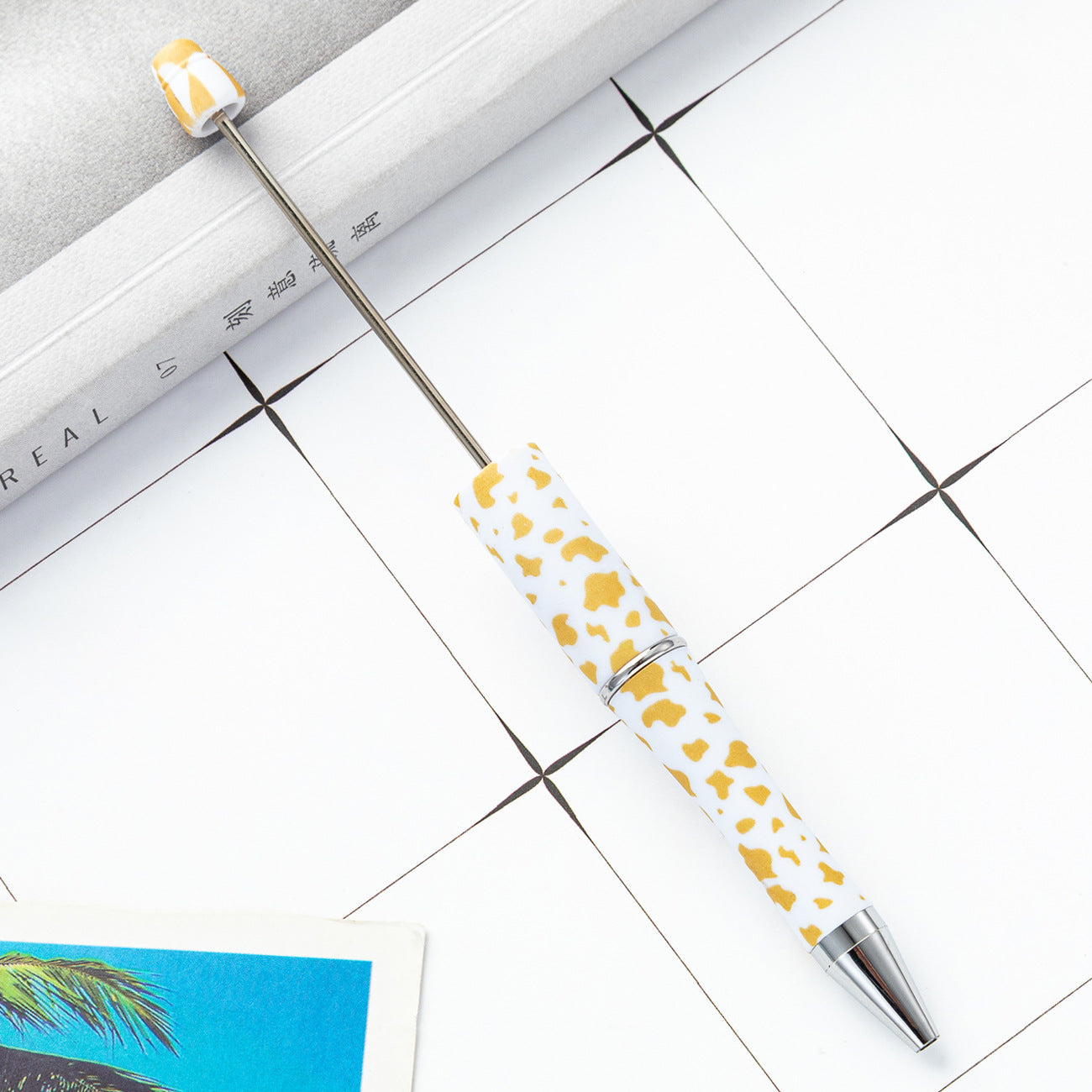 Wholesale 1000pcs Beadable Pens Cow Print Leopard Print Christmas Plastic Pen DIY for Beaded